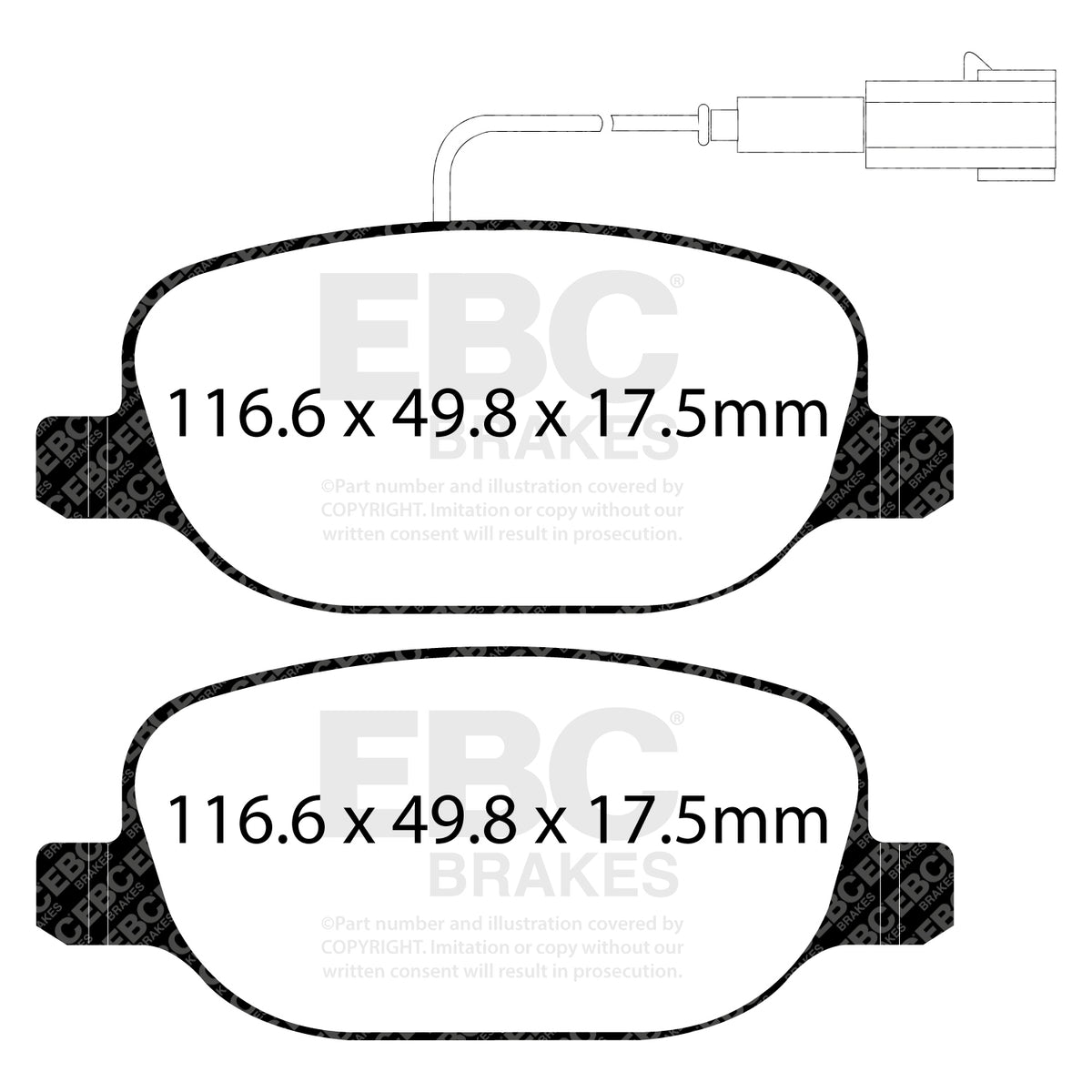 EBC Rear Ultimax Brake Pads - Alfa Romeo Giulietta (940) / Lancia Delta (DPX2080) — view 2