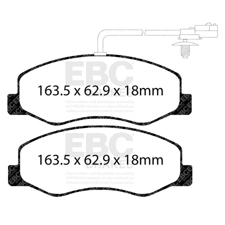 EBC Rear Ultimax Brake Pads - Renault Commercial Master / Opel Movano (DPX2085) — view 2