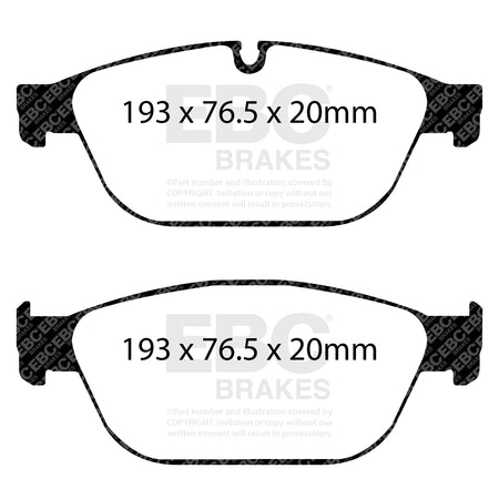 EBC Front YellowStuff Brake Pads - Audi A8 quattro / Audi SQ5 (DP42087R) — view 2