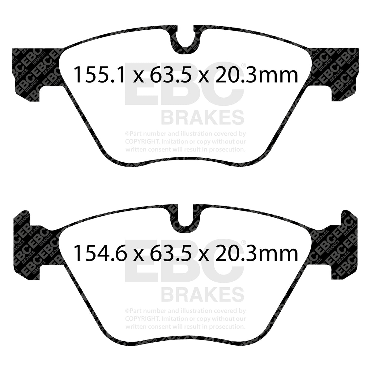 EBC Front YellowStuff Brake Pads - BMW 5 Series (F10) / BMW 5 Series (F11) (DP42088R) — view 2