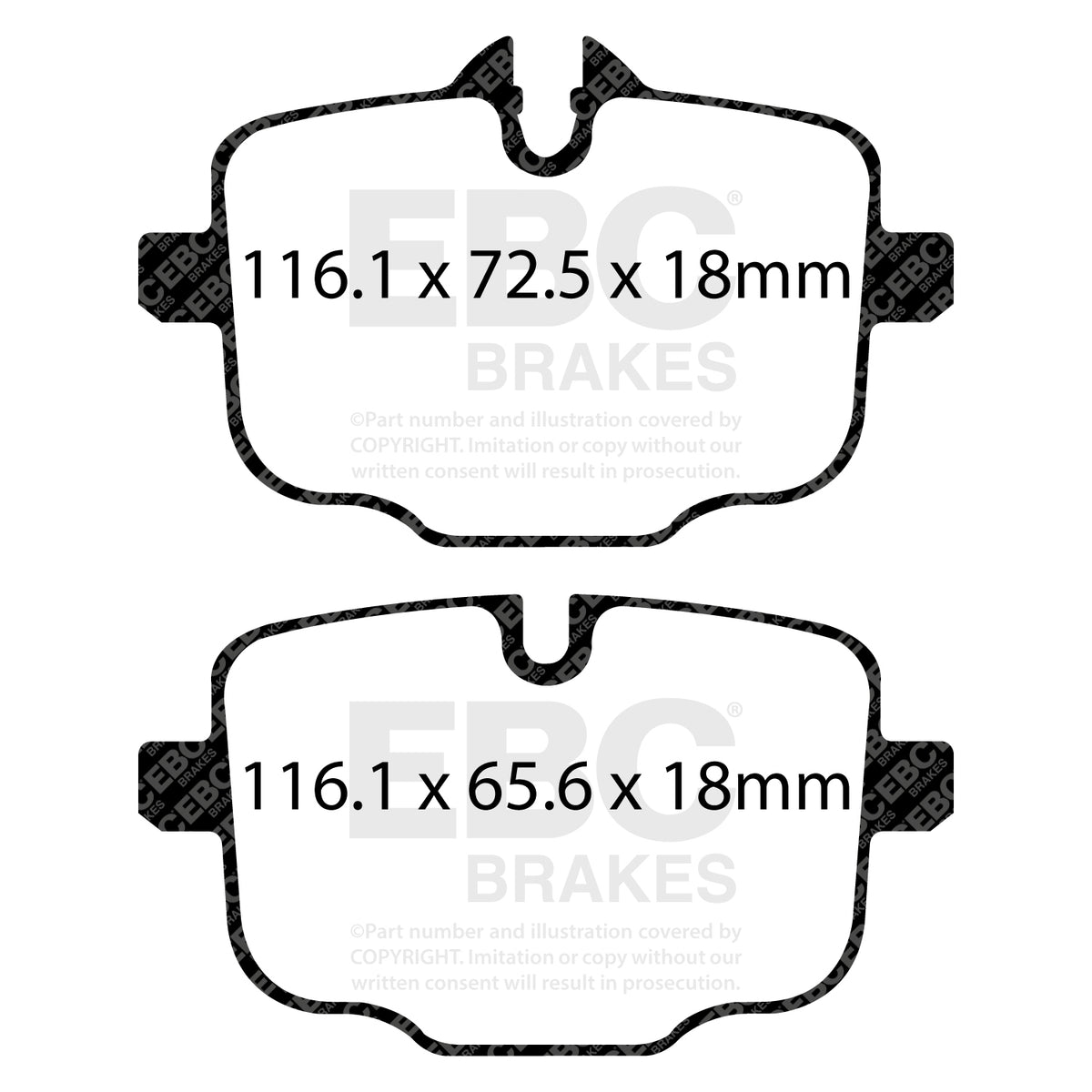 EBC Rear RedStuff Brake Pads - BMW 7 Series (G11) / BMW 7 Series (G12) (DP32089C) — view 2