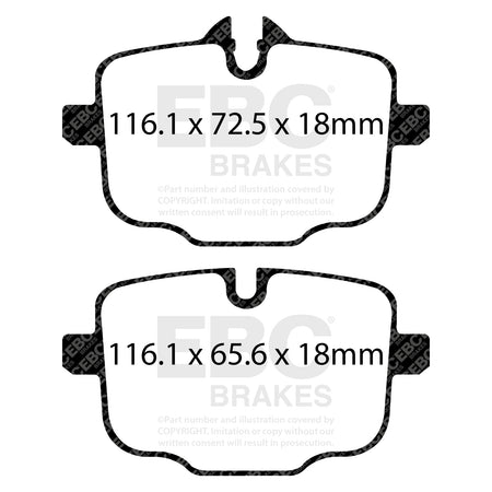 EBC Rear RedStuff Brake Pads - BMW 7 Series (G11) / BMW 7 Series (G12) (DP32089C) — view 2