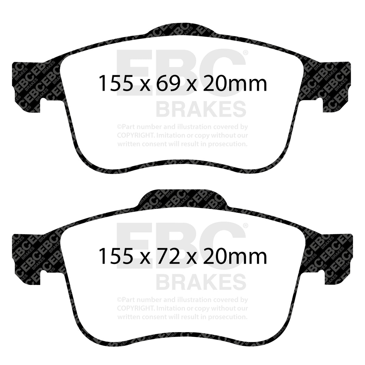 EBC Front YellowStuff Brake Pads - Alfa Romeo Giulietta (940) (DP42090R) — view 2