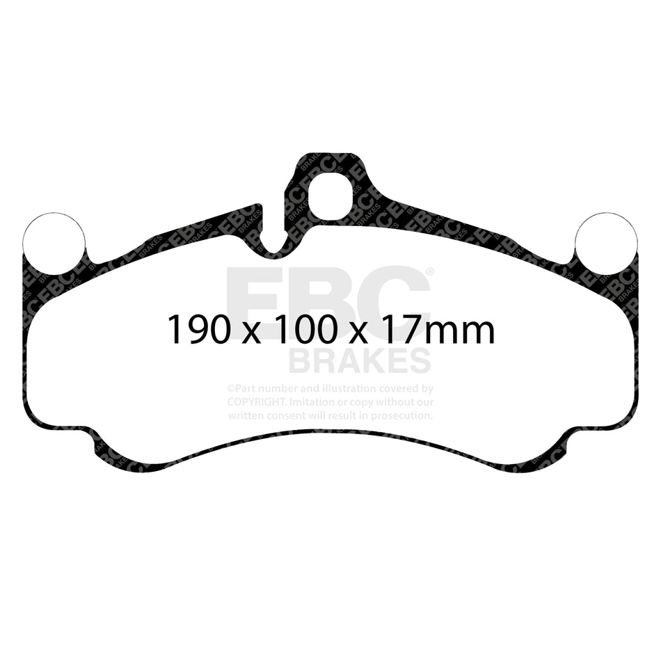 EBC Front YellowStuff Brake Pads - Porsche 911 (997) (DP42094R) — view 2