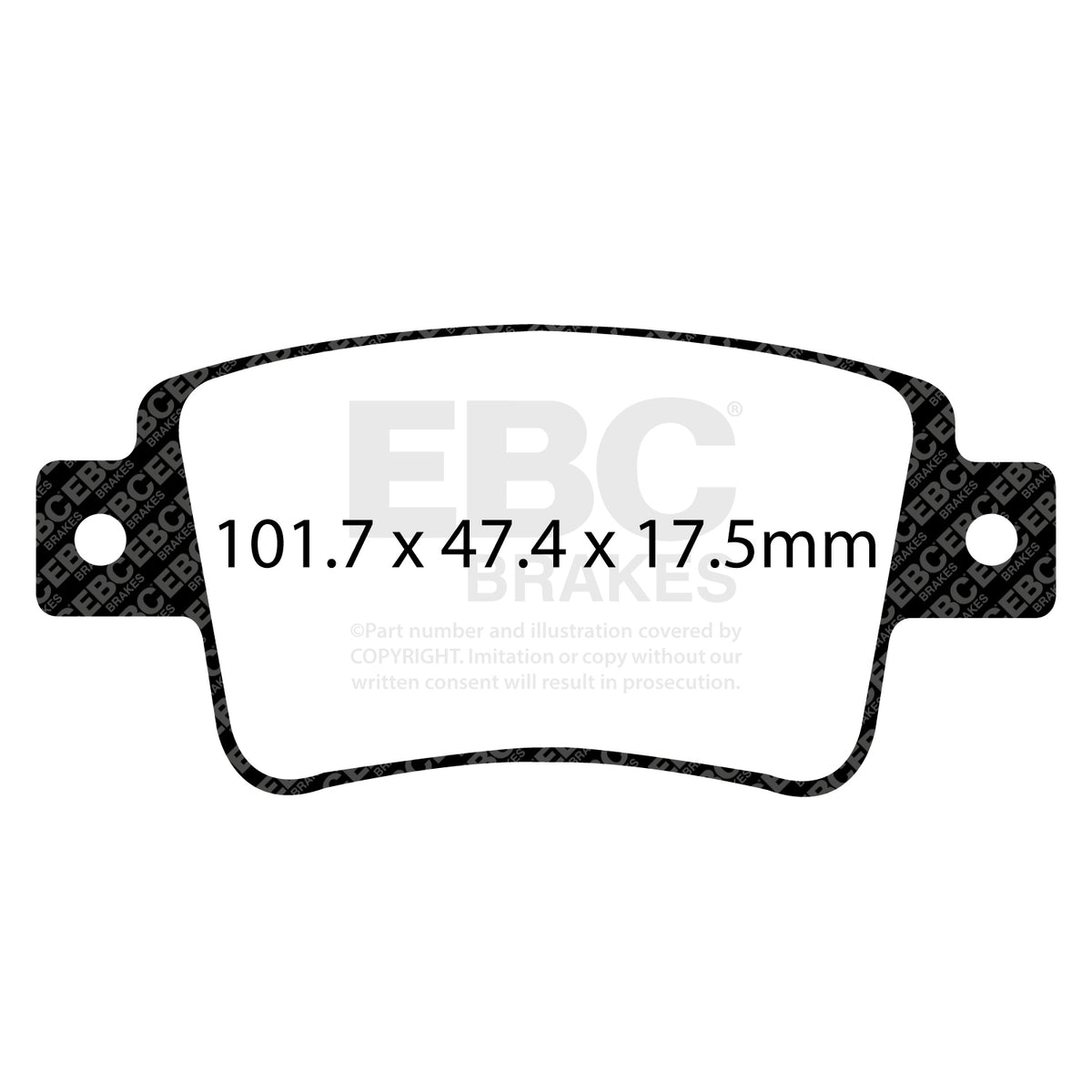 EBC Rear GreenStuff Brake Pads - Fiat Punto Evo / Abarth Punto Evo (DP22101) — view 2