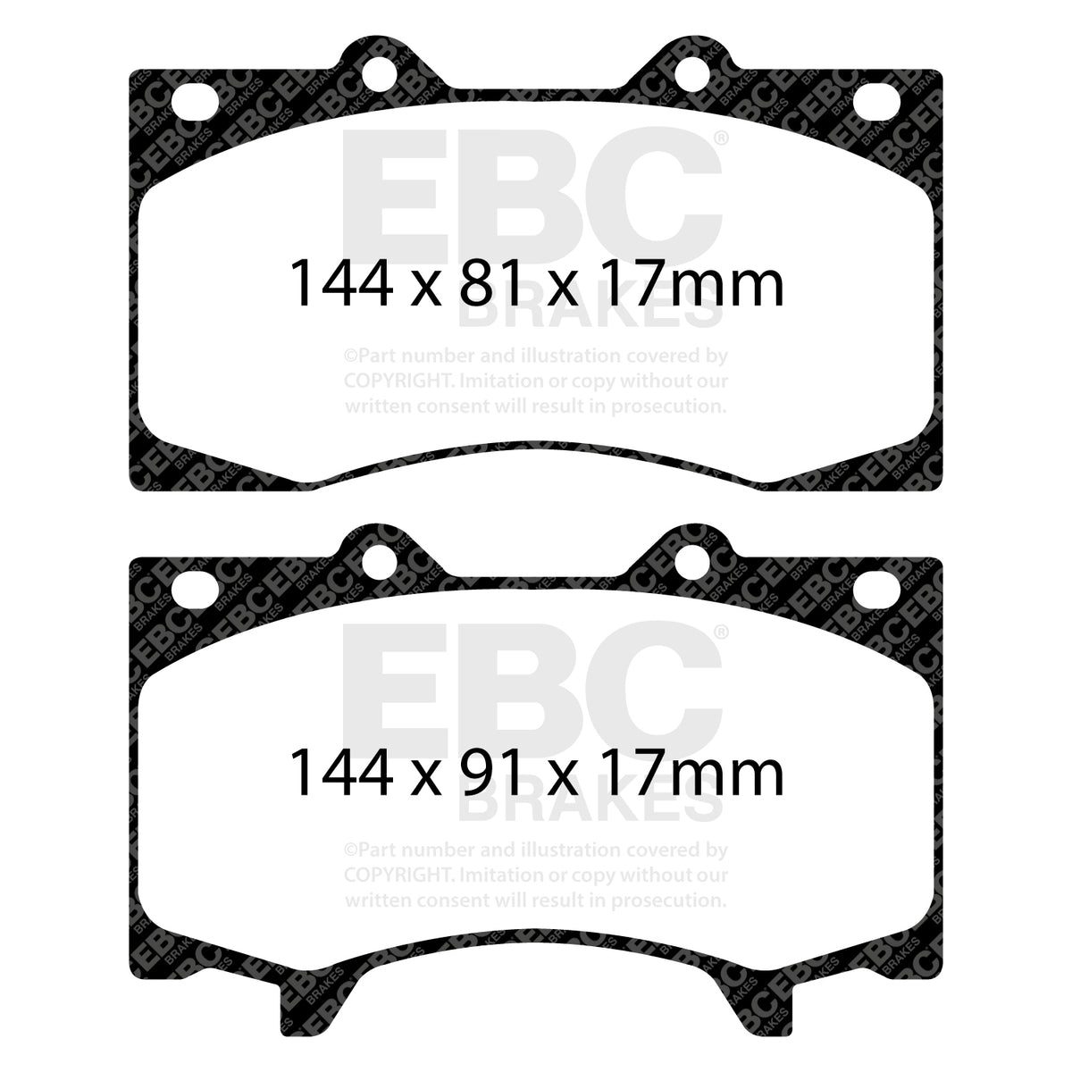 EBC Front YellowStuff Brake Pads - Nissan Patrol (DP42125R) — view 2