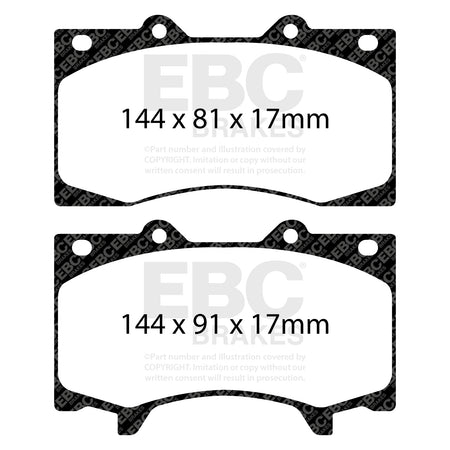 EBC Front YellowStuff Brake Pads - Nissan Patrol (DP42125R) — view 2
