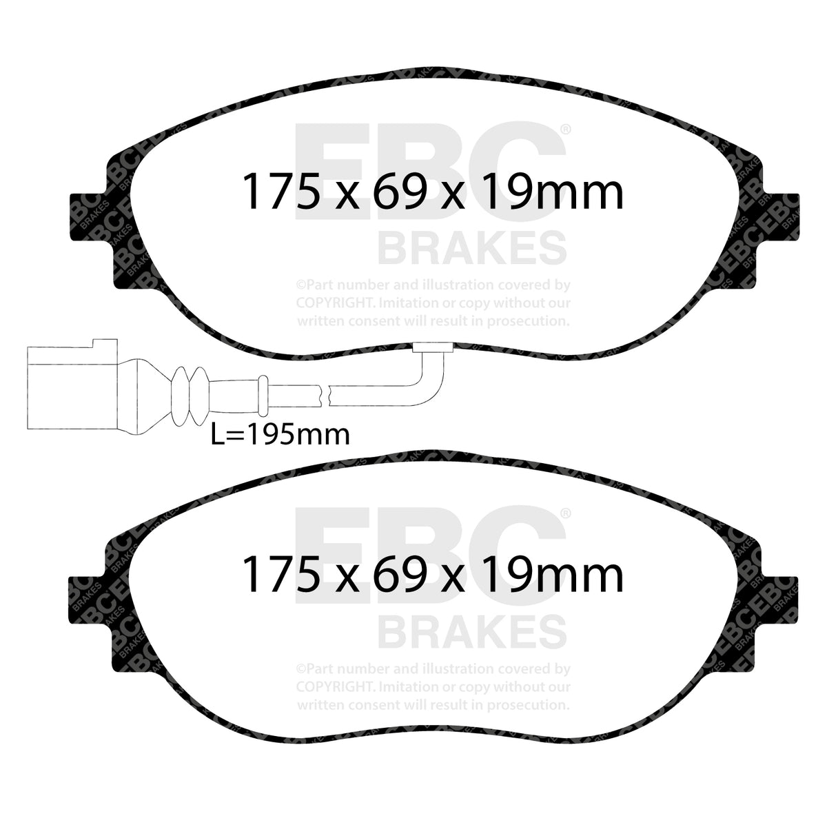EBC Front YellowStuff Brake Pads - Skoda Kodiaq / Volkswagen Tiguan Allspace (DP42127R) — view 2