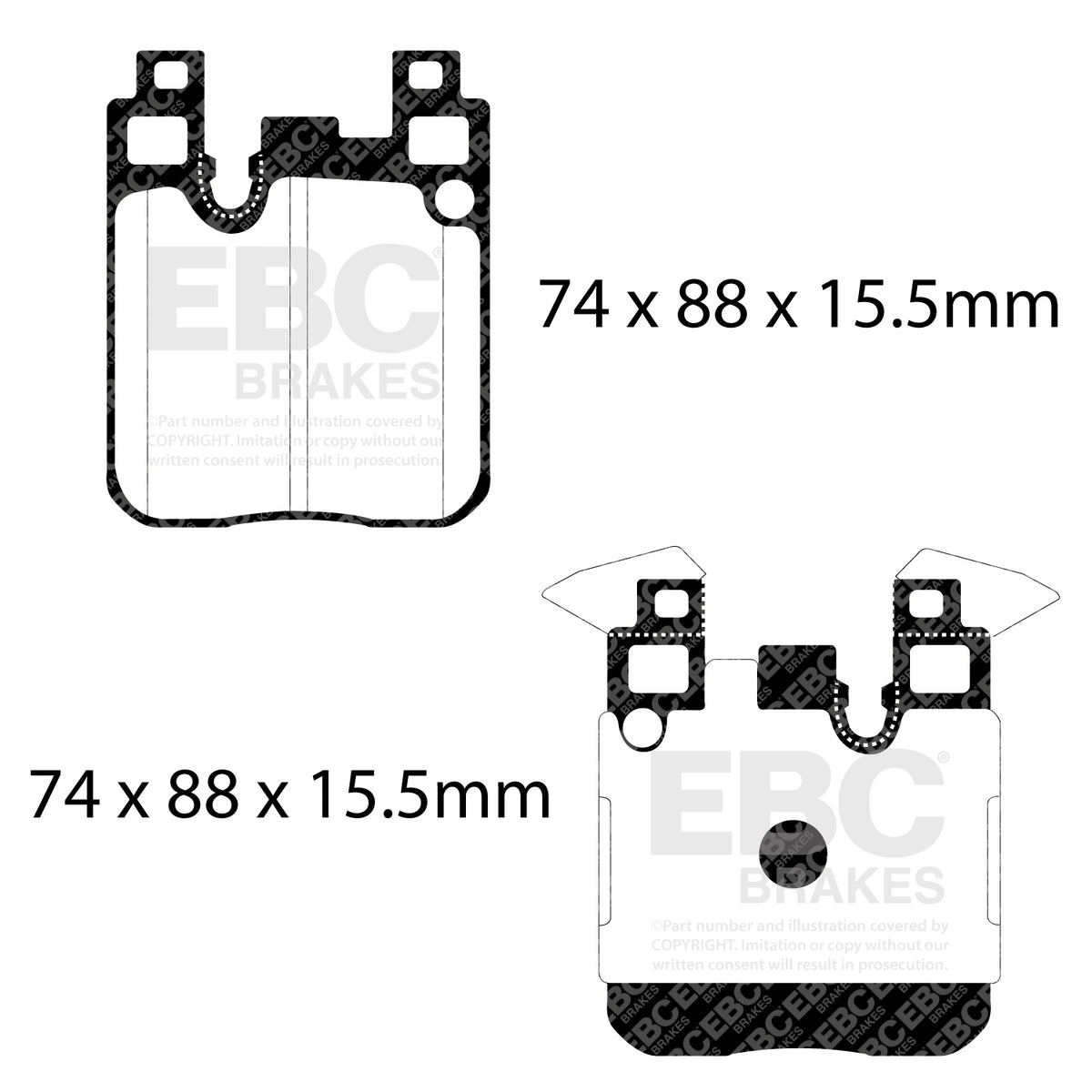 EBC Rear RedStuff Brake Pads - BMW 3 Series (F30) / BMW 3 Series (F31) (DP32133C) — view 2