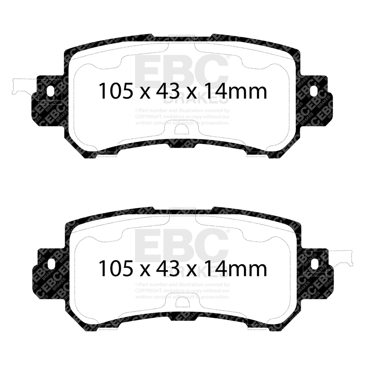 EBC Rear YellowStuff Brake Pads - Mazda CX-5 (1st Gen) / Mazda CX-3 (DP42135R) — view 2