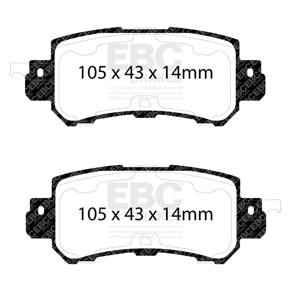 EBC Rear GreenStuff Brake Pads - Mazda CX-5 (1st Gen) / Mazda CX-3 (DP22135) — view 2