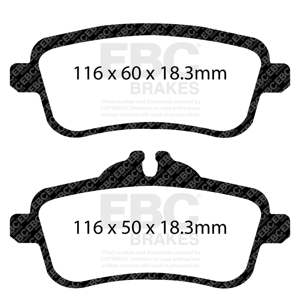 EBC Rear RedStuff Brake Pads - Mercedes-Benz Cla (X117) / Mercedes-Benz CLA-Class (C117) (DP32137C) — view 2