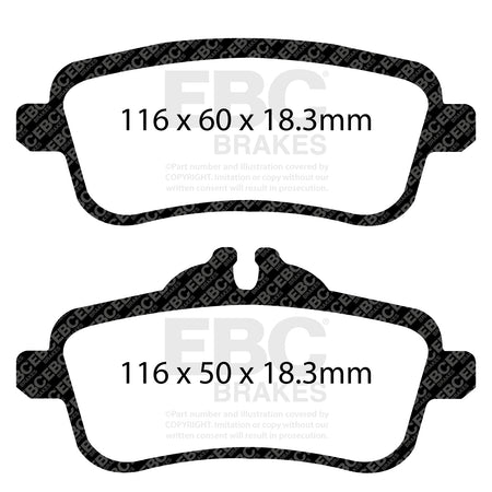 EBC Rear GreenStuff Brake Pads - Mercedes-Benz GLE-Class (W166) / Mercedes-Benz M-Class (W166) (DP62137) — view 2