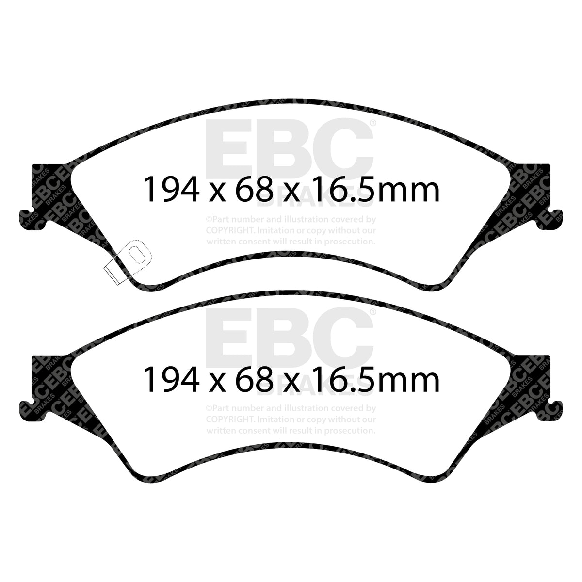 EBC Front YellowStuff Brake Pads - Ford Commercial Ranger / Ford (australia And New Zealand) Ranger (DP42140R) — view 2