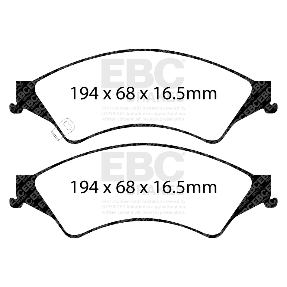 EBC Front YellowStuff Brake Pads - Ford Commercial Ranger / Ford (australia And New Zealand) Ranger (DP42140R) — view 2