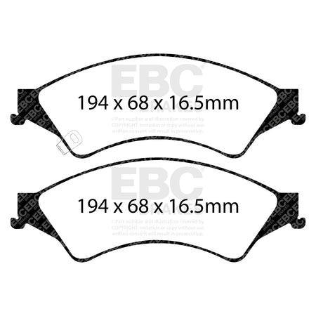 EBC Front Ultimax Brake Pads - Ford Commercial Ranger / Ford (australia And New Zealand) Ranger (DPX2140) — view 2