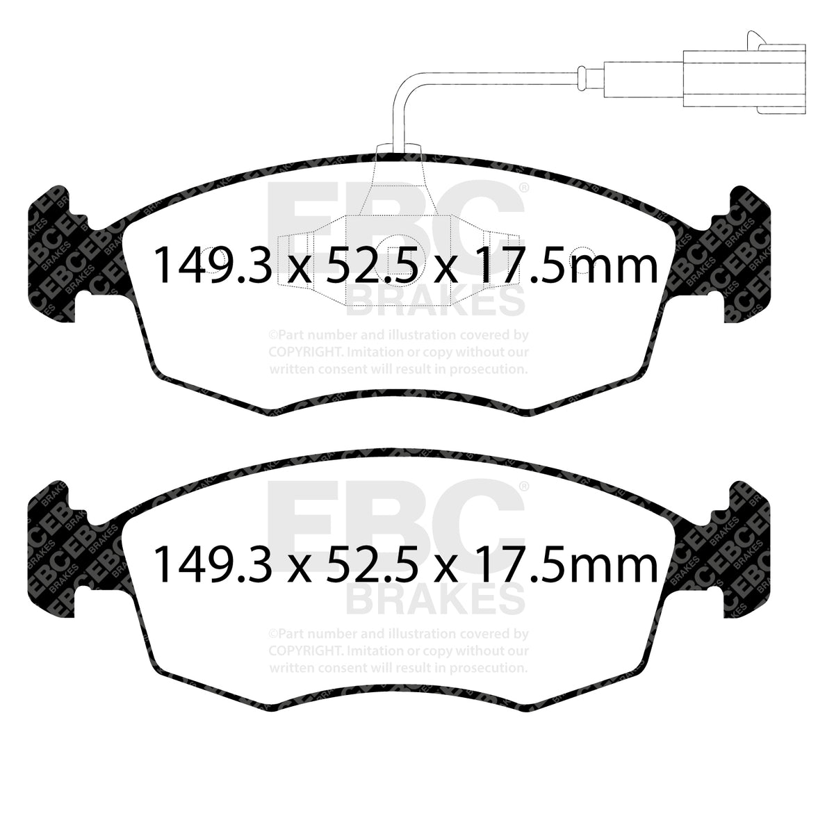 EBC Front Ultimax Brake Pads - Fiat 500 / Fiat Punto (DPX2141) — view 2