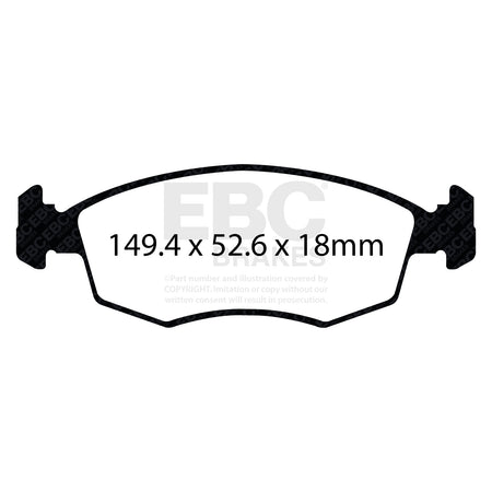 EBC Front Ultimax Brake Pads - Fiat Panda / Lancia Ypsilon (DPX2142) — view 2