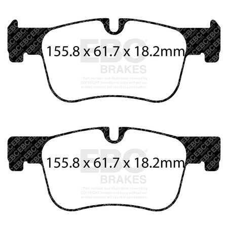 EBC Front GreenStuff Brake Pads - BMW 3 Series (F30) / BMW 3 Series (F31) (DP22143) — view 2