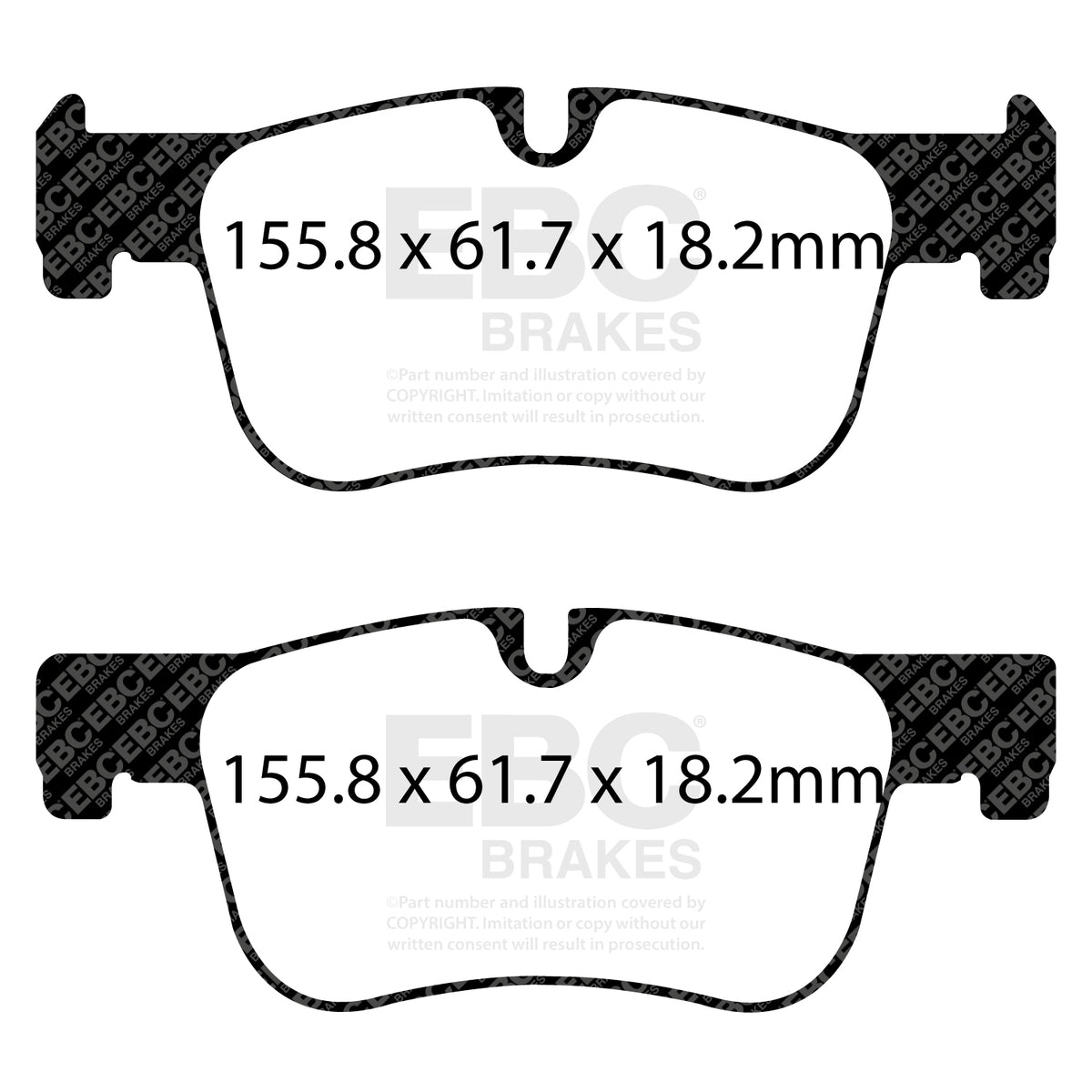 EBC Front RedStuff Brake Pads - BMW 3 Series (F30) / BMW 3 Series (F31) (DP32143C) — view 2