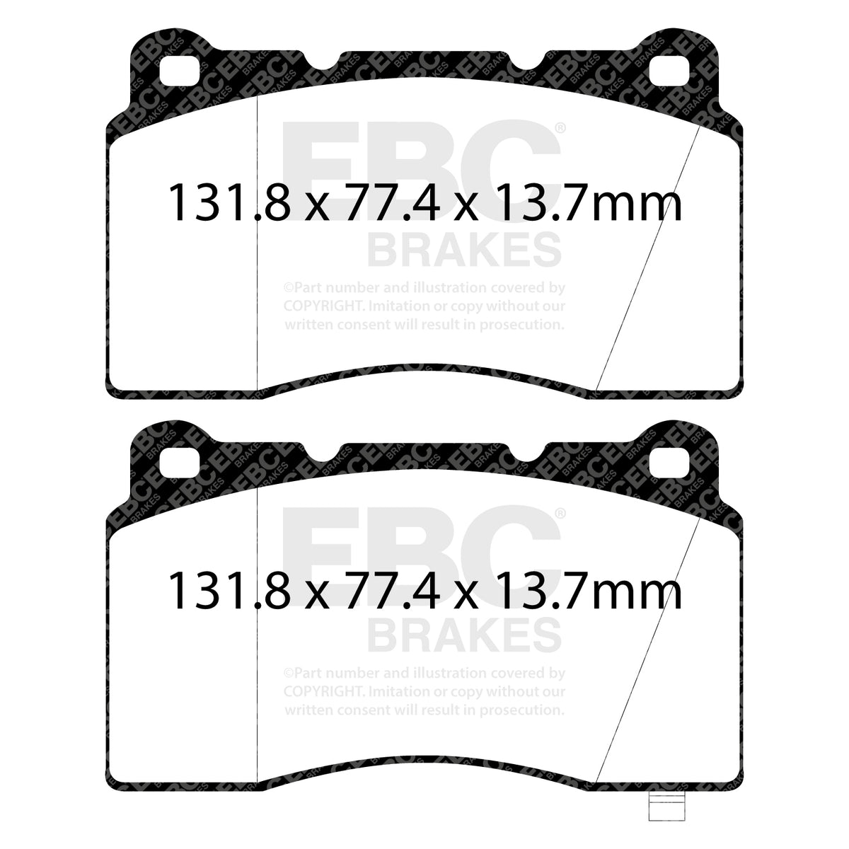 EBC Front YellowStuff Brake Pads - Hyundai Genesis / Holden (australia And New Zealand) Commodore (VE) (DP42147R) — view 2