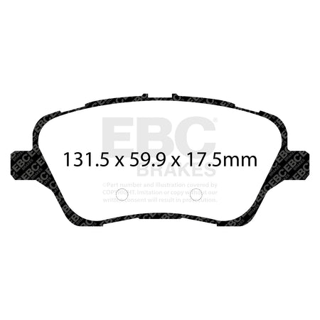 EBC Front YellowStuff Brake Pads - Ford Fiesta / Ford Fiesta Active (DP42149R) — view 2