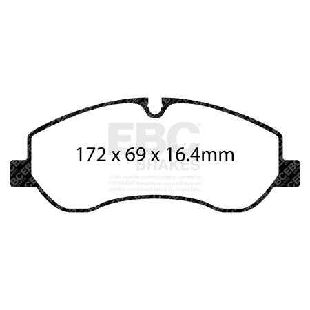 EBC Front Ultimax Brake Pads - Ford Commercial Transit Custom / Ford Tourneo Custom (DPX2151) — view 2