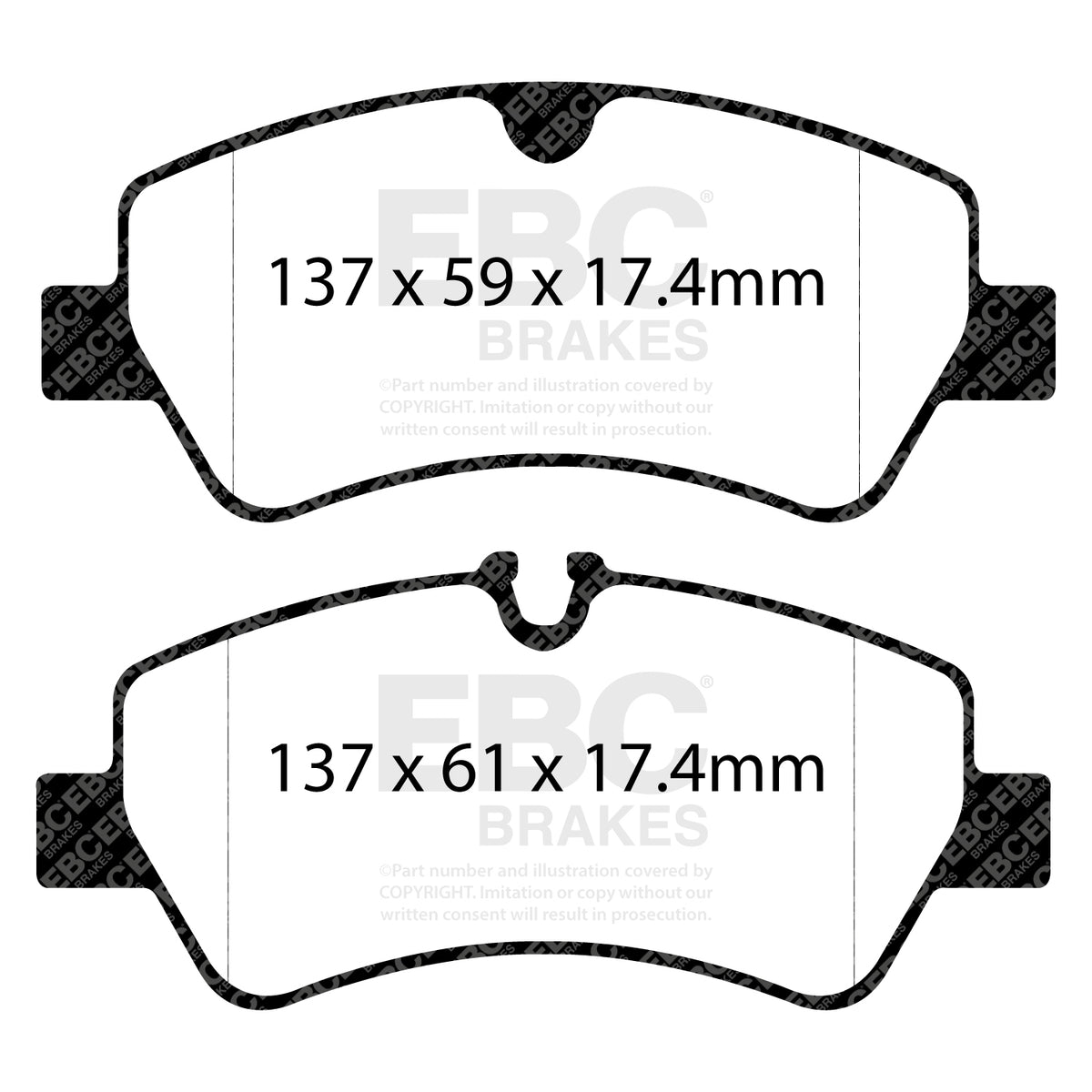 EBC Rear Ultimax Brake Pads - Ford Commercial Transit Custom / Ford Commercial Transit (4th Gen) (DPX2152) — view 2