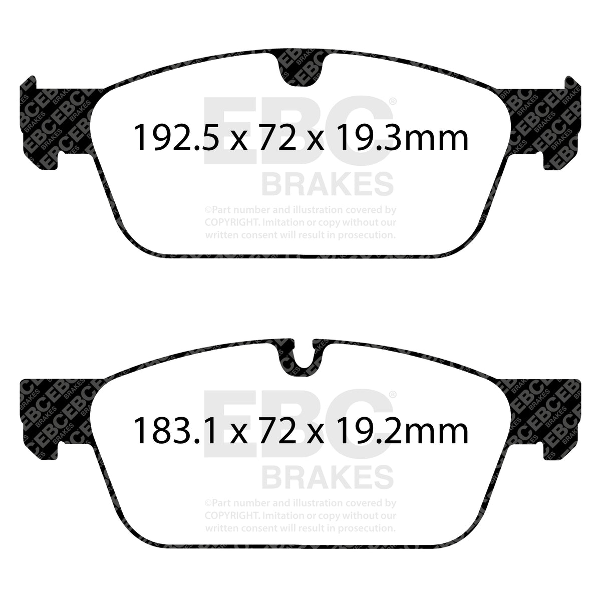 EBC Front YellowStuff Brake Pads - Mercedes-Benz GLE-Class (W166) / Mercedes-Benz M-Class (W166) (DP42156R) — view 2
