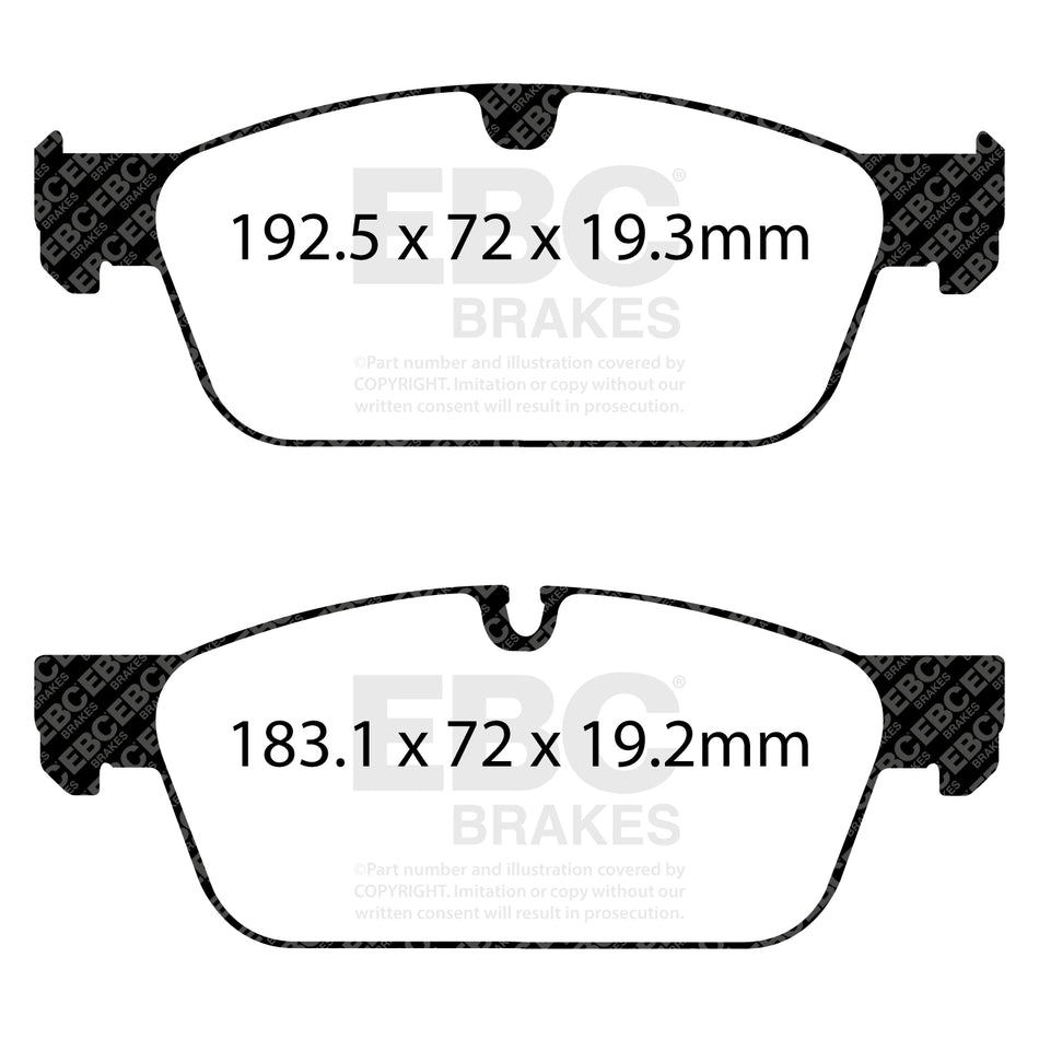 EBC Front YellowStuff Brake Pads - Mercedes-Benz GLE-Class (W166) / Mercedes-Benz M-Class (W166) (DP42156R) — view 2