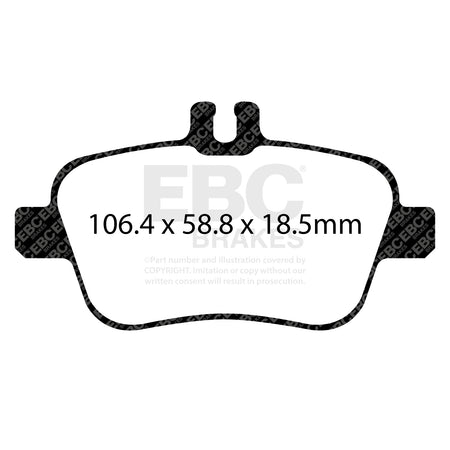 EBC Rear RedStuff Brake Pads - Mercedes-Benz CLA-Class (C117) / Mercedes-Benz Cla (X117) (DP32157C) — view 2