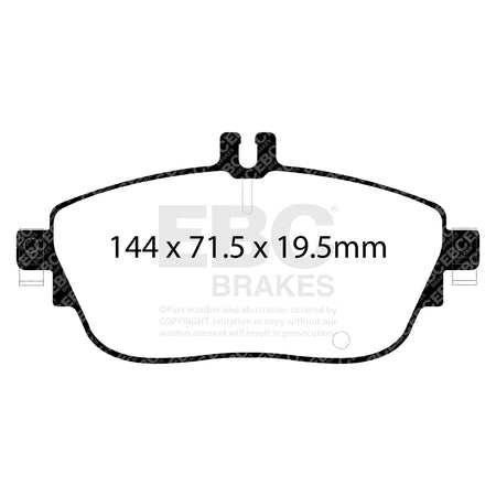 EBC Front YellowStuff Brake Pads - Mercedes-Benz A-Class (W176) / Mercedes-Benz B-Class (W246) (DP42165R) — view 2