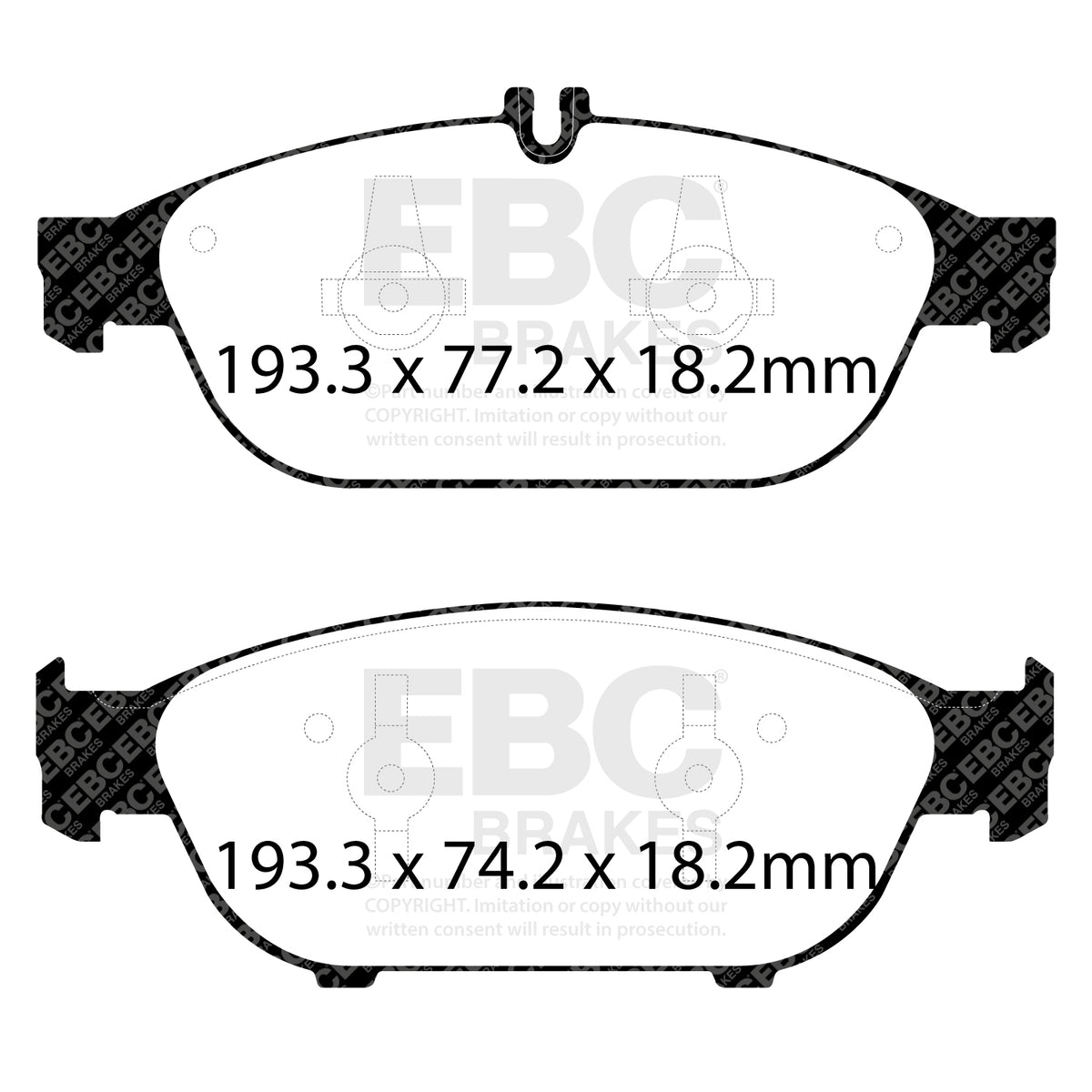 EBC Front RedStuff Brake Pads - Mercedes-Benz E-Class (A207) / Mercedes-Benz E-Class (C207) (DP32169C) — view 2