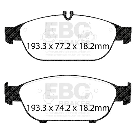 EBC Front YellowStuff Brake Pads - Mercedes-Benz E-Class (A207) / Mercedes-Benz E-Class (C207) (DP42169R) — view 2