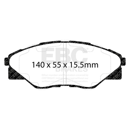 EBC Front Ultimax Brake Pads - Toyota Commercial Hilux (extra Cab) (DPX2175) — view 2