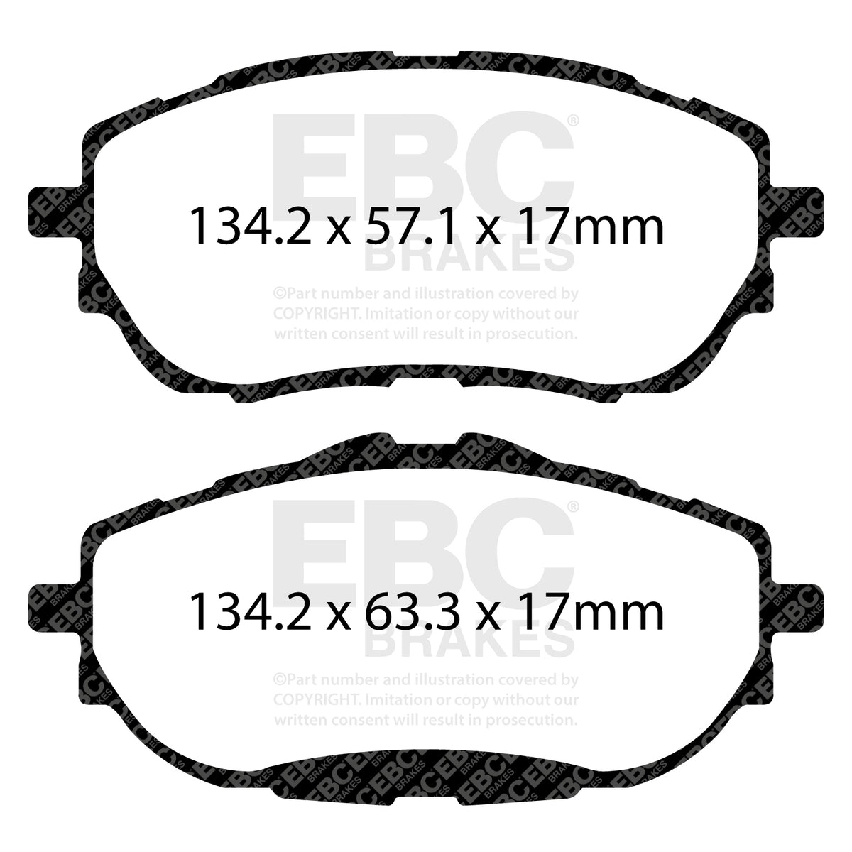 EBC Front Ultimax Brake Pads - Toyota Auris / Toyota Corolla (DPX2176) — view 2