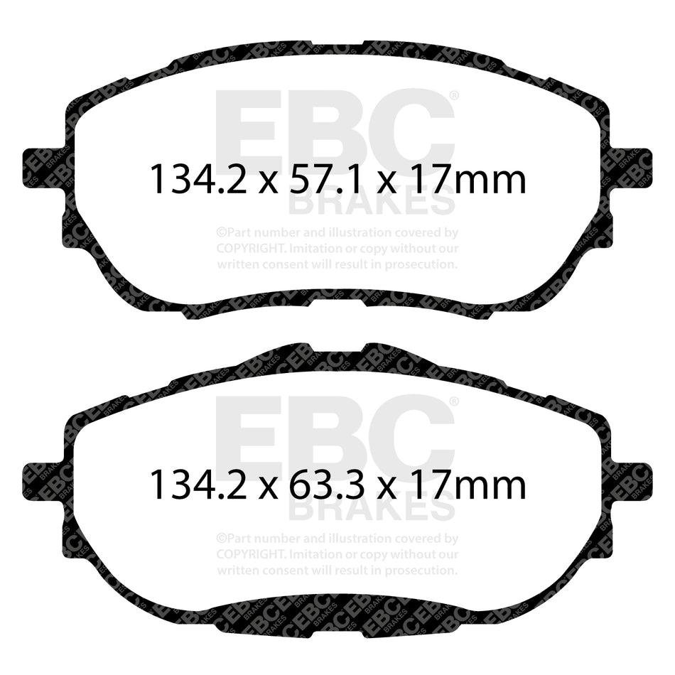EBC Front Ultimax Brake Pads - Toyota Auris / Toyota Corolla (DPX2176) — view 2