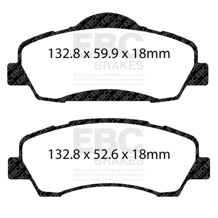 EBC Front Ultimax Brake Pads - Peugeot 308 / Peugeot 308 Sw (DPX2177) — view 2