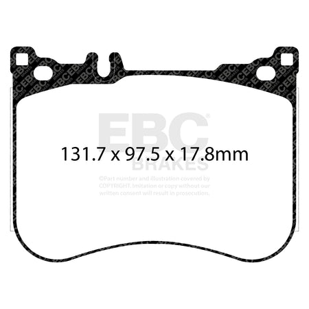 EBC Front YellowStuff Brake Pads - Mercedes-Benz S-Class (W222) / Mercedes-Benz SLC-Class (R231) (DP42178R) — view 2