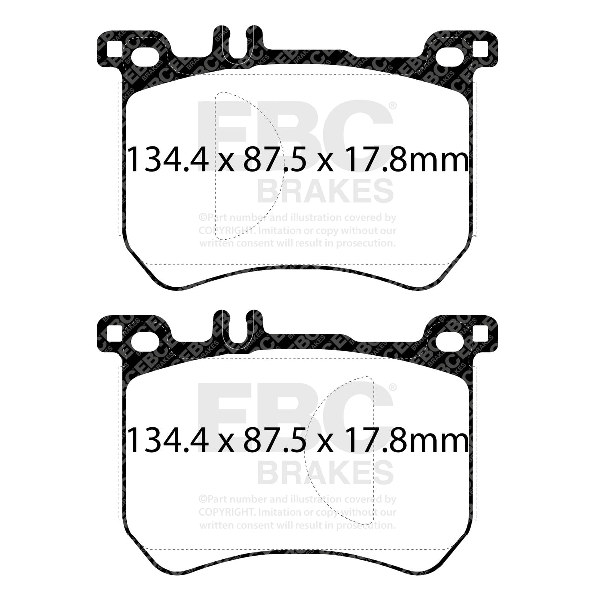 EBC Front RedStuff Brake Pads - Mercedes-Benz S-Class (W222) / Mercedes-Benz SLC-Class (R231) (DP32179C) — view 2
