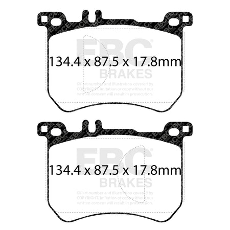 EBC Front RedStuff Brake Pads - Mercedes-Benz S-Class (W222) / Mercedes-Benz SLC-Class (R231) (DP32179C) — view 2