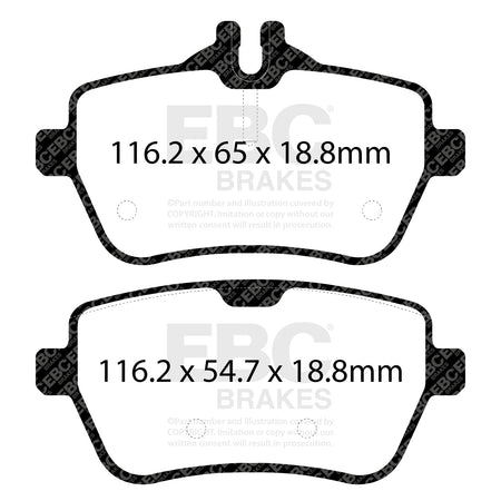 EBC Rear YellowStuff Brake Pads - Mercedes-Benz S-Class (W222) / Mercedes-Benz SLC-Class (R231) (DP42180R) — view 2