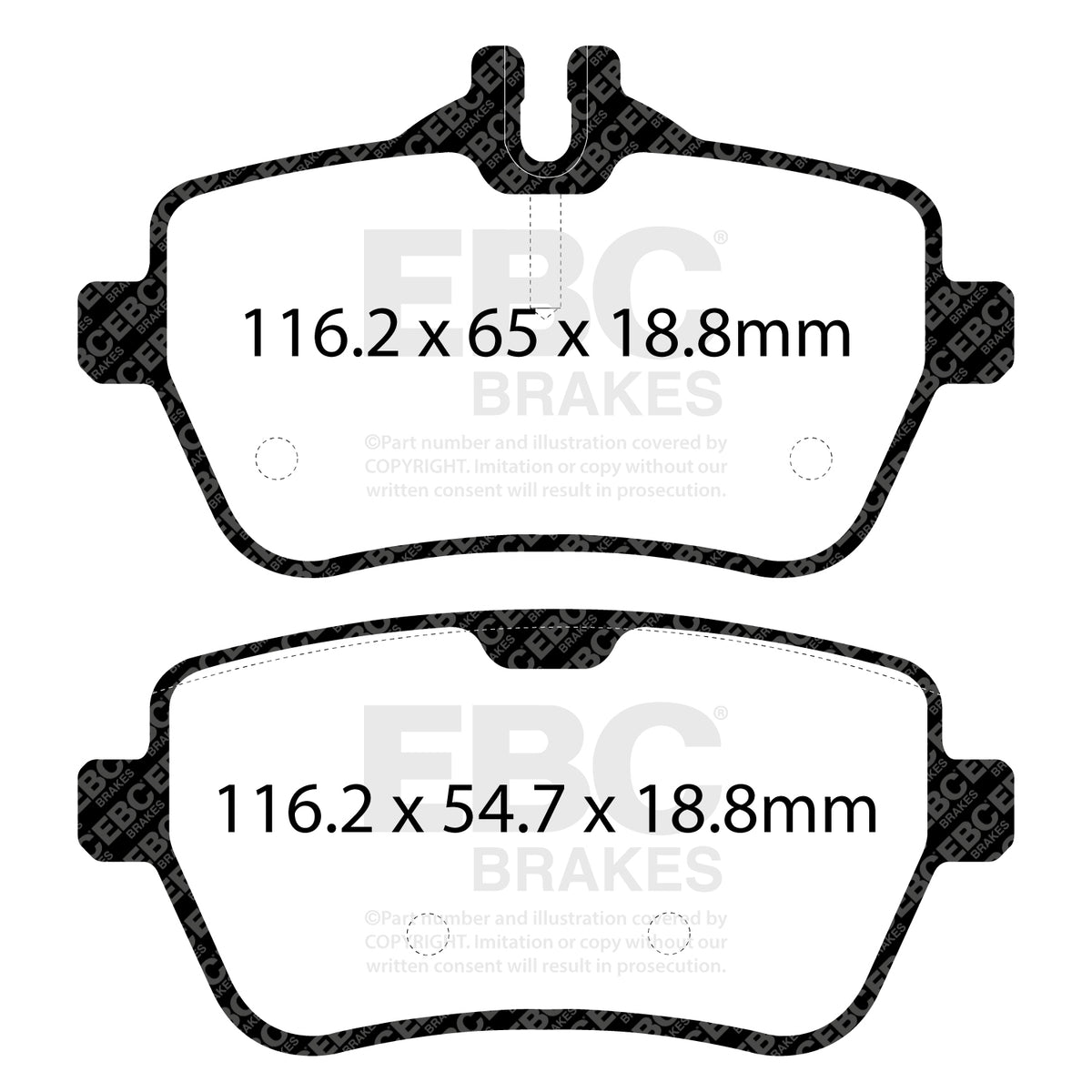 EBC Rear RedStuff Brake Pads - Mercedes-Benz S-Class (W222) / Mercedes-Benz SLC-Class (R231) (DP32180C) — view 2