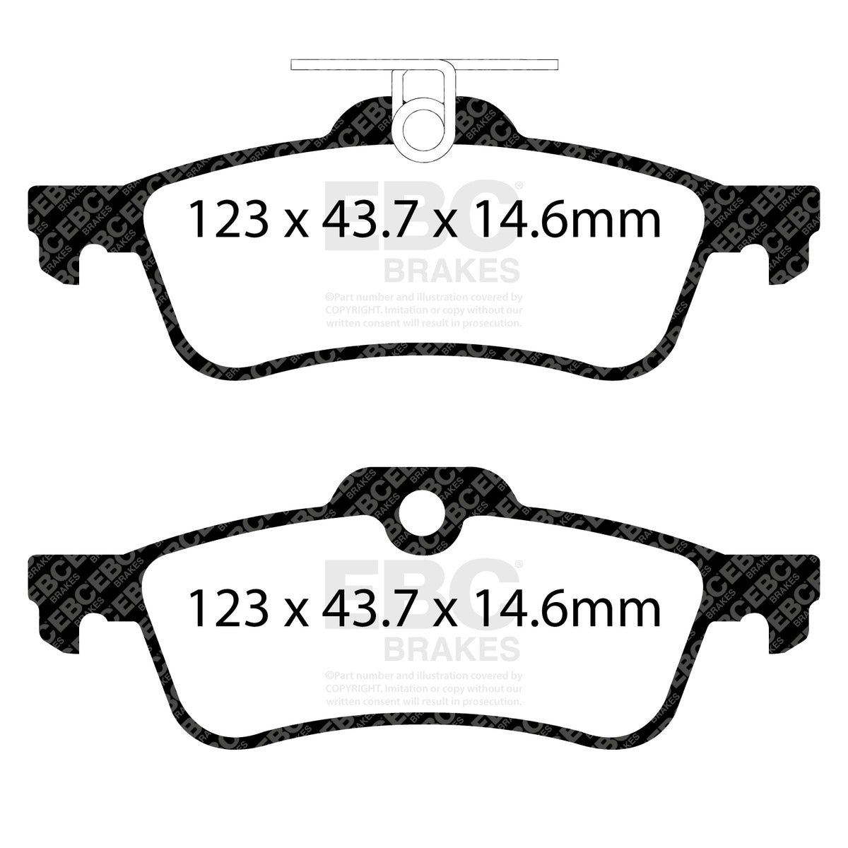 EBC Rear YellowStuff Brake Pads - Honda Civic (9th Gen) / Honda Civic Tourer (DP42181R) — view 2
