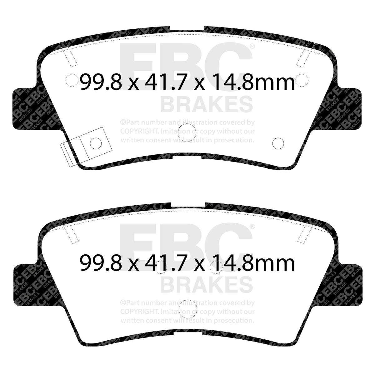 EBC Rear GreenStuff Brake Pads - Hyundai I30 / Kia Cee'd (JD) (DP22188) — view 2