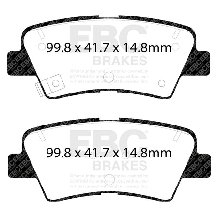 EBC Rear GreenStuff Brake Pads - Hyundai I30 / Kia Cee'd (JD) (DP22188) — view 2