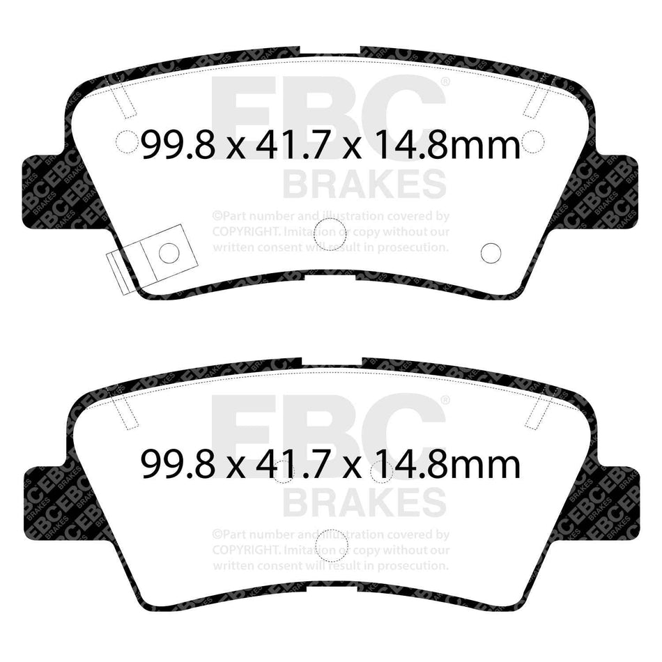 EBC Rear YellowStuff Brake Pads - Hyundai I30 / Kia Cee'd (JD) (DP42188R)