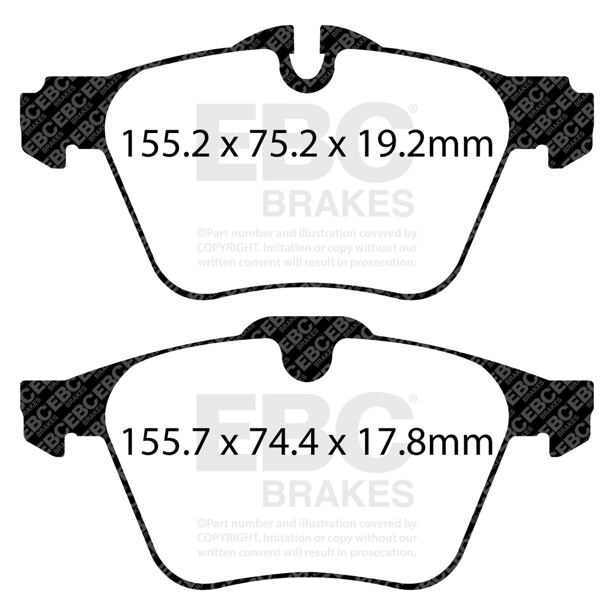 EBC Front YellowStuff Brake Pads - Jaguar F-Type (DP42189R) — view 2