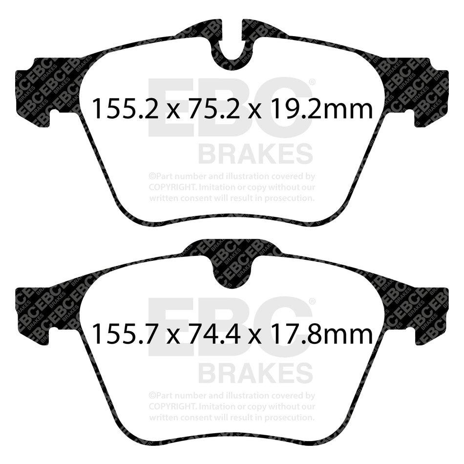 EBC Front YellowStuff Brake Pads - Jaguar F-Type (DP42189R) — view 2