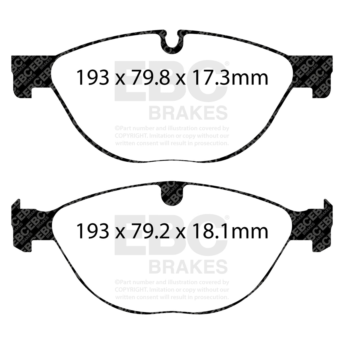 EBC Front YellowStuff Brake Pads - Jaguar F-Type (DP42191R) — view 2